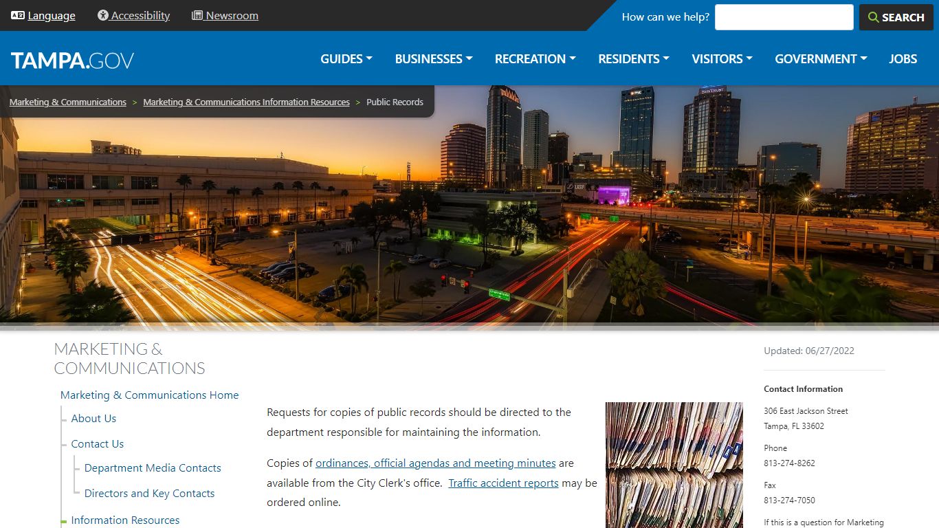 Public Records | City of Tampa
